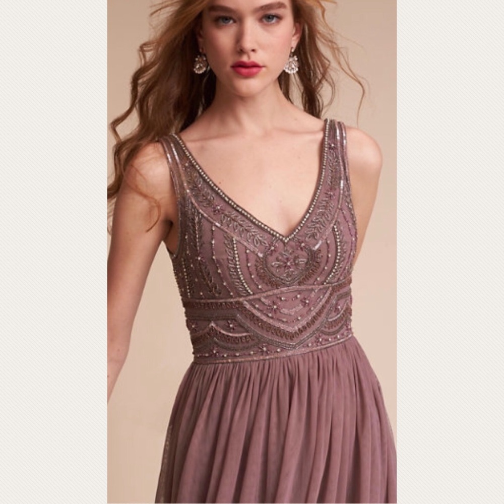 SALE New BHLDN Sterling 4 Embellished Tulle Plum